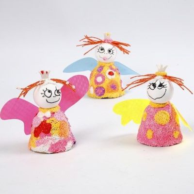 Ängel av klocka i terrakotta med Foam Clay