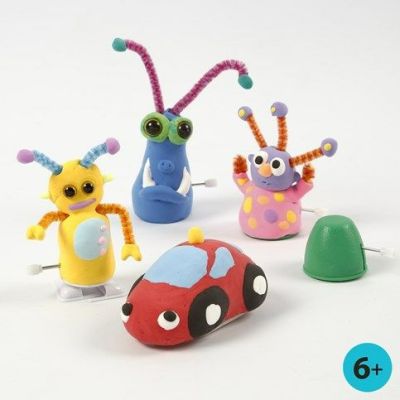 R&ouml;rliga figurer av mekaniska delar med Silk Clay