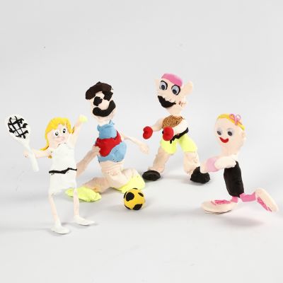 Sportfigurer av bonzaitr&aring;d och Silk Clay