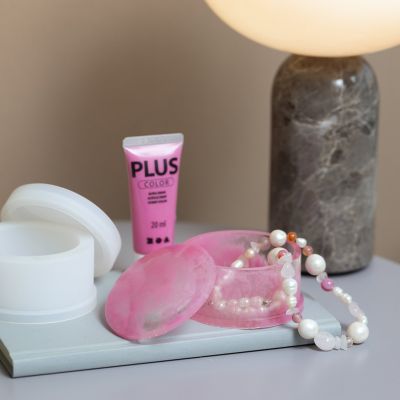 Genomskinlig burk med marmorering