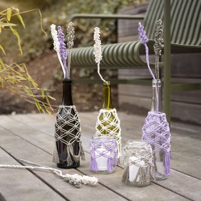 Macramé på burkar och flaskor