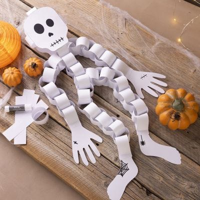 Halloweenskelett i papper