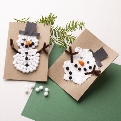 Julkort med snögubbar
