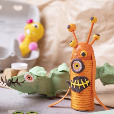 Monster av återvunnet material