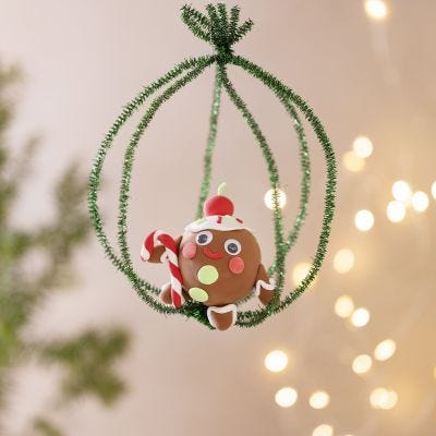 Juldekoration med pepparkaksgubbe utav Silk Clay®