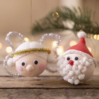 Jultomte och ängel av Silk Clay® och Foam Clay®