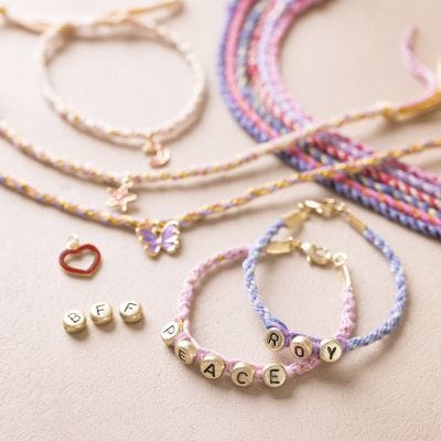 Start DIY Kit: Lär dig fläta Kumihimo: gör armband och mininyckelringar