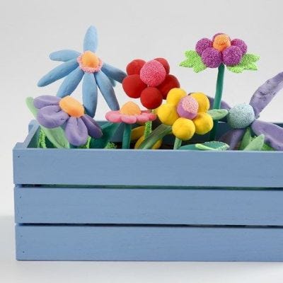 Balkonglåda med blommor av Silk Clay och Foam Clay