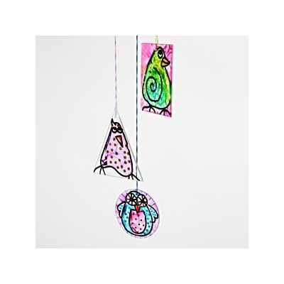 Glasplattor blir till fåglar