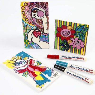 Brilliant tusch på terrakotta