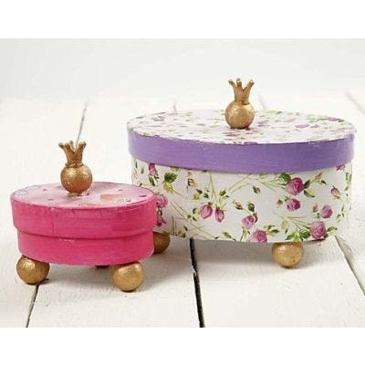 Prinsessaskar med decoupage