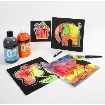 Målarplattor med neonfärg