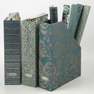 Tidsskriftshållare med handgjort papper