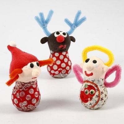 Julfigurer av "glödlampor"