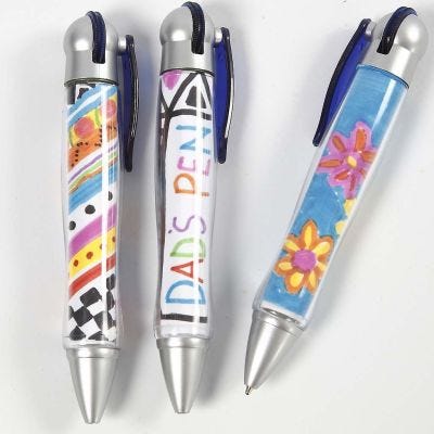 Bläckpenna med teckning