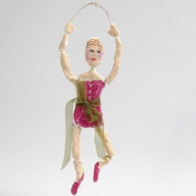 Ballerina av bonzaitråd i guld med pulp