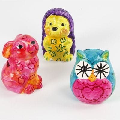 Figurer av terrakotta målade med A-Color Glas färg