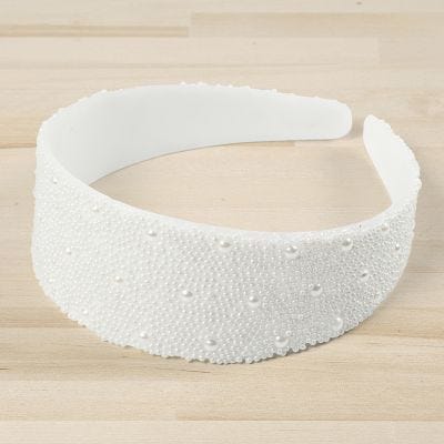 Diadem med miniglaskulor och halvpärlor