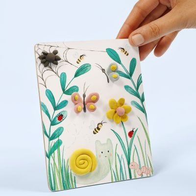 Bild med naturmotiv dekorerad med Silk Clay
