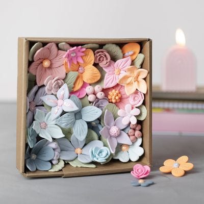 Blomsterlåda tillverkad av Silk Clay® och glitter clay