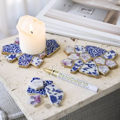 Underlägg skapade med kintsugi-teknik