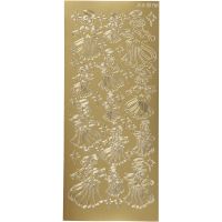 Stickers, änglar, 10x23 cm, guld, 1 ark