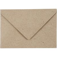 Återvunnet kuvert, kuvertstl. 7,8x11,5 cm, 120 g, natur, 50 st./ 1 förp.