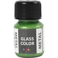 Glasfärg metall, grön, 30 ml/ 1 flaska
