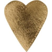 Hjärta, H: 12 cm, B: 10 cm, 350 g, guld, 4 st./ 1 förp.