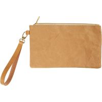 Clutch väska, H: 18 cm, L: 21 cm, 350 g, ljusbrun, 1 st.