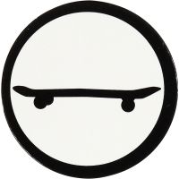 Kartongetikett, skateboard, Dia. 25 mm, vit/svart, 20 st./ 1 förp.