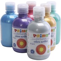 PRIMO metallic akrylfär, mixade färger, 6x500 ml/ 1 förp.