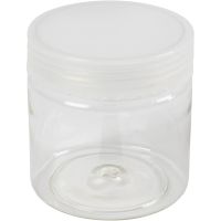 Plastburkar för förvaring, H: 7 cm, Dia. 6,5 cm, 180 ml, 20 st./ 1 påse