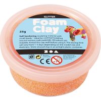 Foam Clay® , glitter, orange, 35 g/ 1 burk