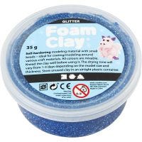 Foam Clay® , glitter, blå, 35 g/ 1 burk
