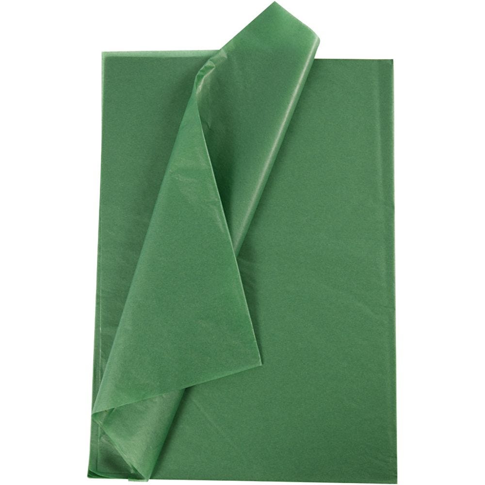 Silkespapper, 50x70 cm, 17 g, grön, 25 ark/ 1 förp.
