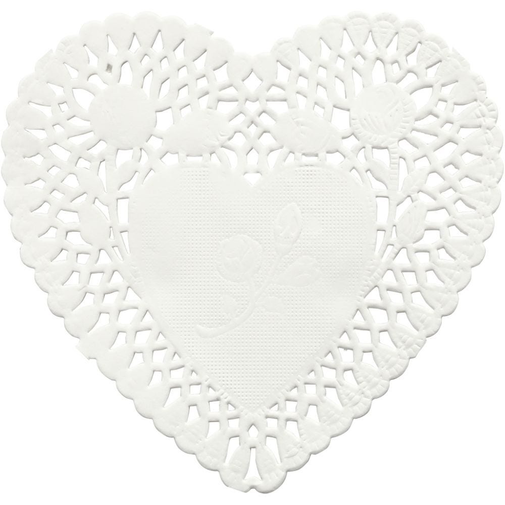 Tårtpapper, Hjärta, Dia. 10 cm, 30 st./ 1 förp.