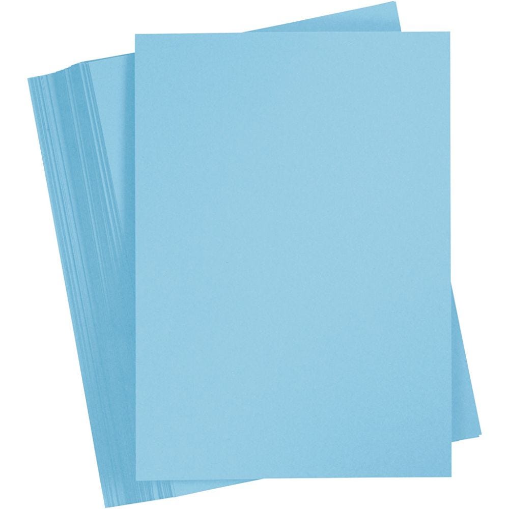 Färgad kartong, A6, 105x148 mm, 180 g, ljusblå, 100 ark/ 1 förp.