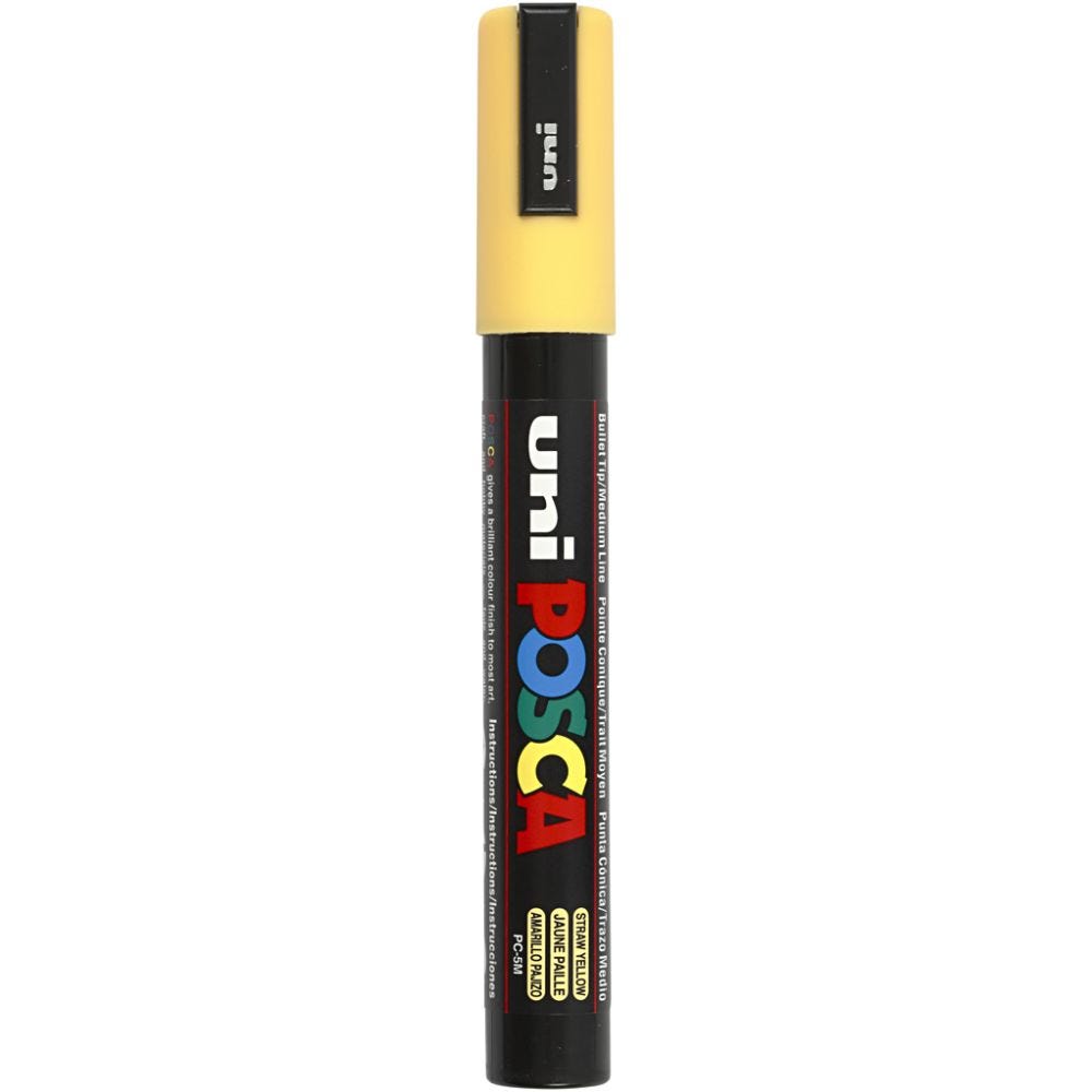 Posca Marker , nr. PC-5M, spets 2,5 mm, straw yellow, 1 st.