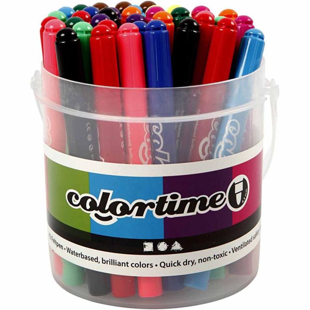 Colortime tuschpennor, spets 5 mm, mixade färger, 42 st./ 1 förp.