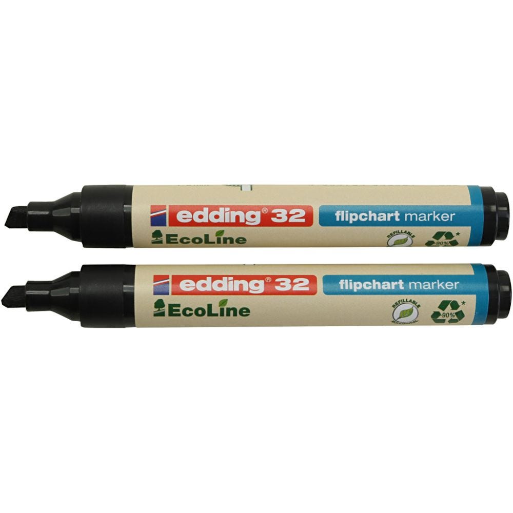 Edding EcoLine flipchart märkpennor 32, svart, 10 st./ 1 förp.