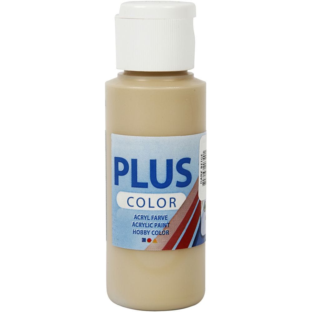 Plus Color hobbyfärg, dark beige, 60 ml/ 1 flaska