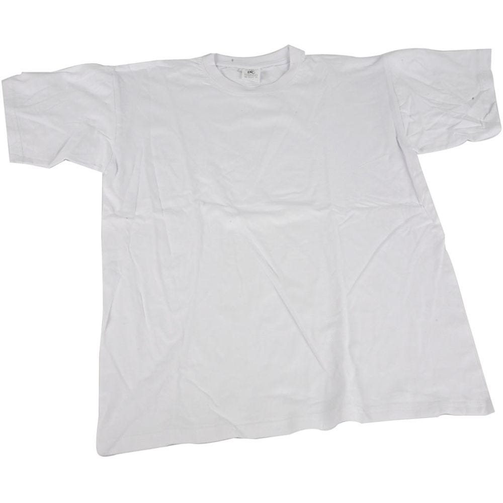 T-shirts, B: 44 cm, stl. 12-14 år, rund hals, vit, 1 st.