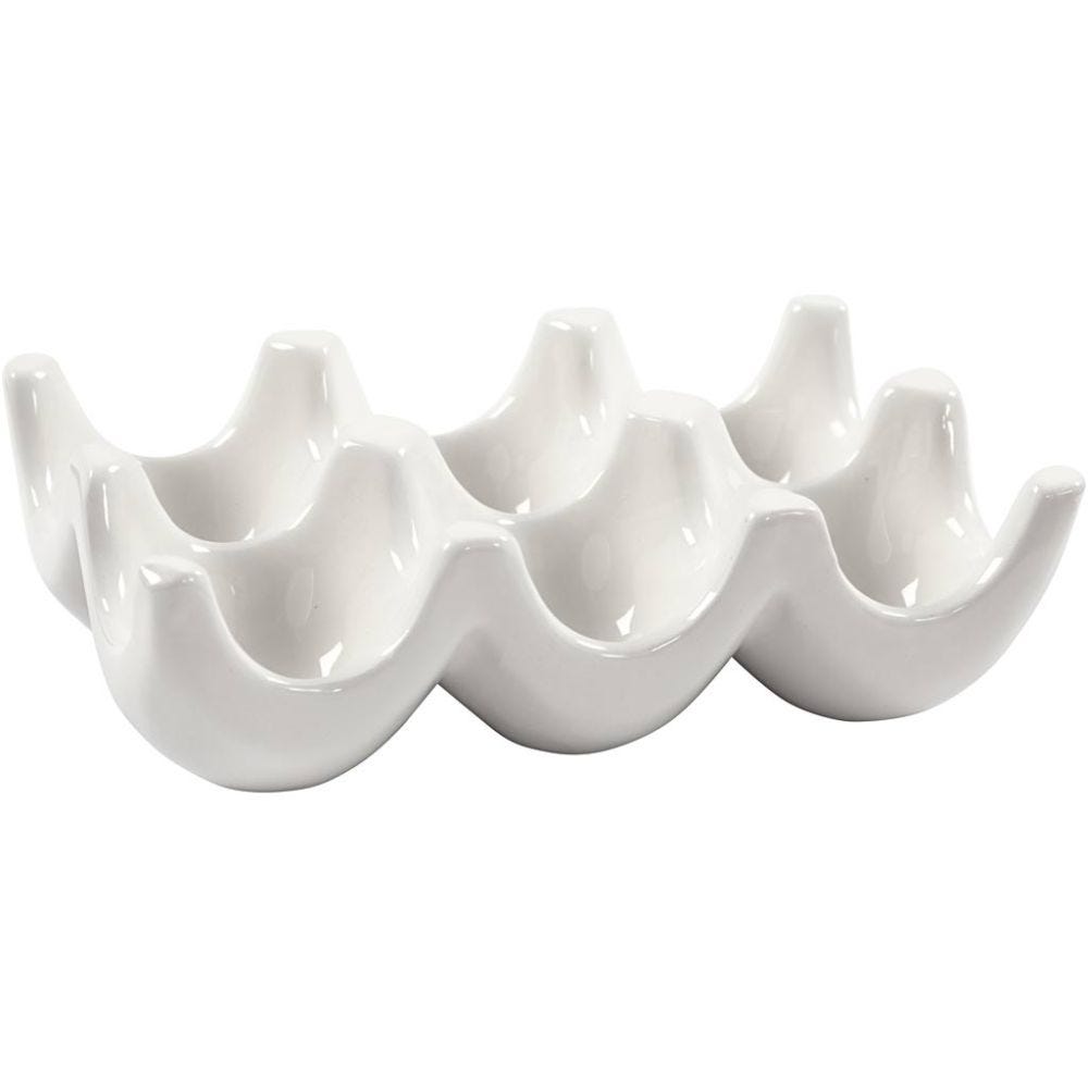Ägglåda, H: 4,8 cm, L: 15,2 cm, B: 10 cm, vit, 8 st./ 1 förp.