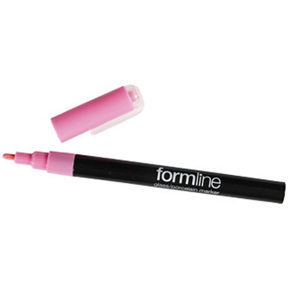 Formline glas-/porslinstuschpennor, spets 1-2 mm, rosa, 1 st.