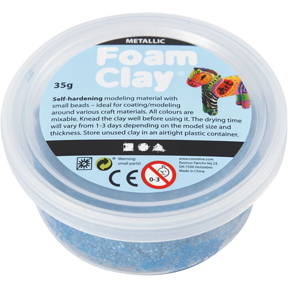 Foam Clay® , metallic, blå, 35 g/ 1 burk