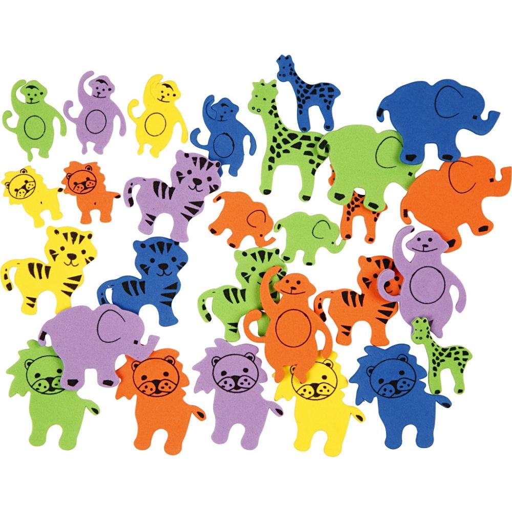 Dekorgummifigurer, stl. 25-45 mm, tjocklek 2 mm, 560 mix./ 1 förp.