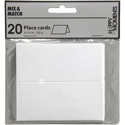 Placeringskort, stl. 9x4 cm, 220 g, råvit, 20 st./ 1 förp.
