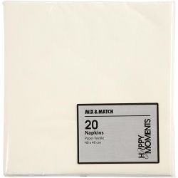 Servetter, stl. 40x40 cm, 60 g, råvit, 20 st./ 1 förp.
